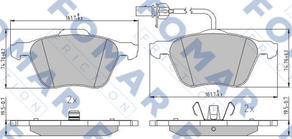 FOMAR Friction FO 911381 - Kit de plaquettes de frein, frein à disque cwaw.fr