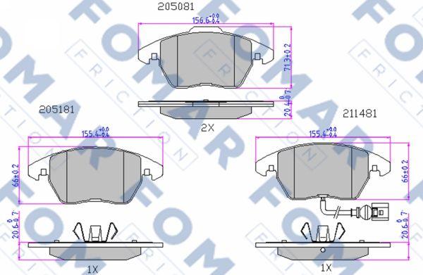 FOMAR Friction FO 912981 - Kit de plaquettes de frein, frein à disque cwaw.fr