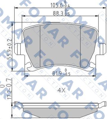 FOMAR Friction FO 912381 - Kit de plaquettes de frein, frein à disque cwaw.fr