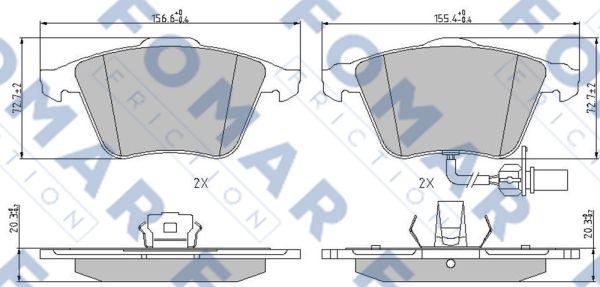 FOMAR Friction FO 912281 - Kit de plaquettes de frein, frein à disque cwaw.fr