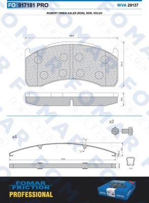 FOMAR Friction FO 917181 - Kit de plaquettes de frein, frein à disque cwaw.fr