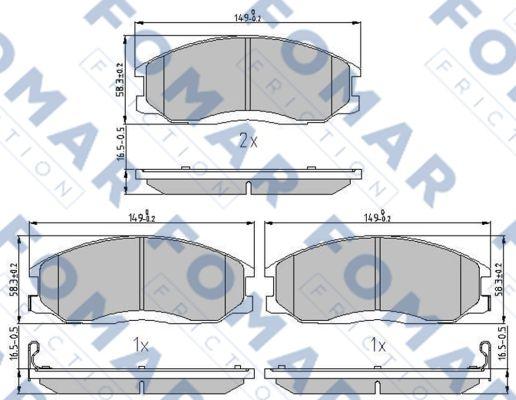 FOMAR Friction FO 934581 - Kit de plaquettes de frein, frein à disque cwaw.fr