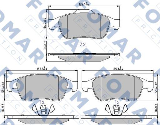 FOMAR Friction FO 931481 - Kit de plaquettes de frein, frein à disque cwaw.fr