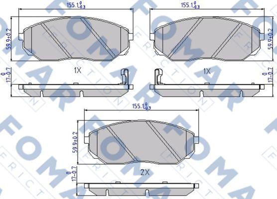 FOMAR Friction FO 931881 - Kit de plaquettes de frein, frein à disque cwaw.fr