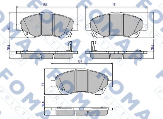 FOMAR Friction FO 924281 - Kit de plaquettes de frein, frein à disque cwaw.fr