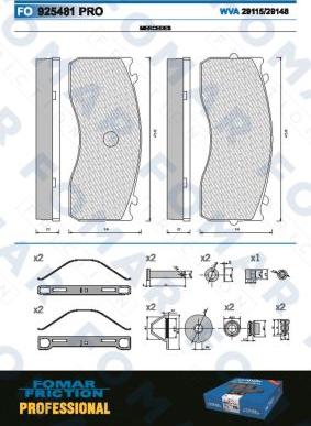 FOMAR Friction FO 925481 - Kit de plaquettes de frein, frein à disque cwaw.fr