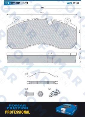 FOMAR Friction FO 925781 - Kit de plaquettes de frein, frein à disque cwaw.fr