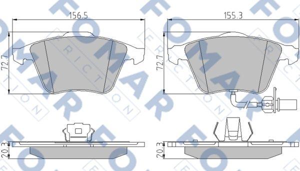 FOMAR Friction FO 920981 - Kit de plaquettes de frein, frein à disque cwaw.fr