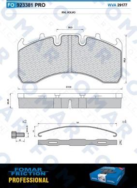 FOMAR Friction FO 923381 - Kit de plaquettes de frein, frein à disque cwaw.fr