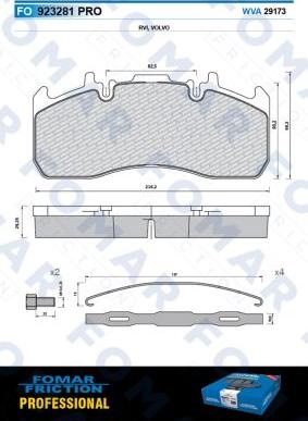 FOMAR Friction FO 923281 - Kit de plaquettes de frein, frein à disque cwaw.fr