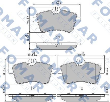 FOMAR Friction FO 922981 - Kit de plaquettes de frein, frein à disque cwaw.fr