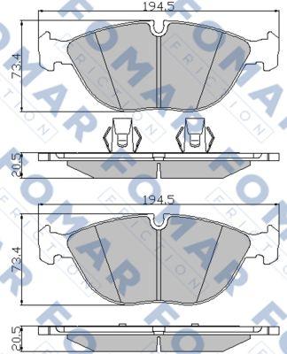 FOMAR Friction FO 922281 - Kit de plaquettes de frein, frein à disque cwaw.fr