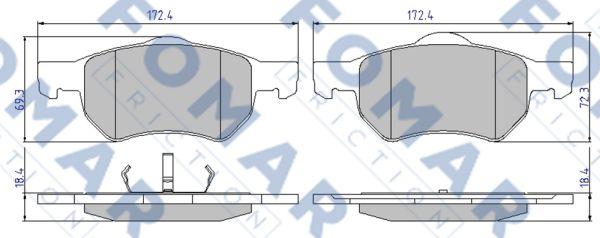 FOMAR Friction FO 922781 - Kit de plaquettes de frein, frein à disque cwaw.fr