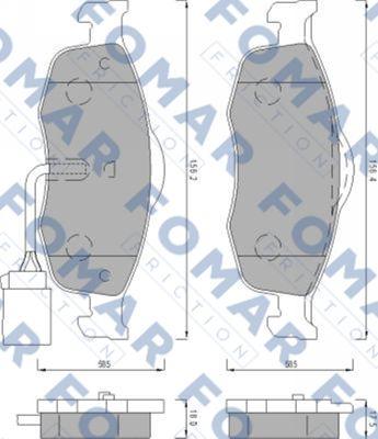 FOMAR Friction FO 493081 - Kit de plaquettes de frein, frein à disque cwaw.fr