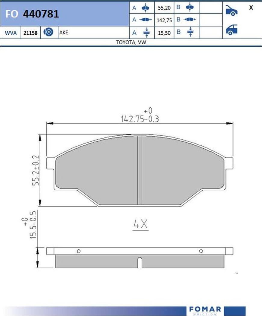 FOMAR Friction FO440781 - Kit de plaquettes de frein, frein à disque cwaw.fr