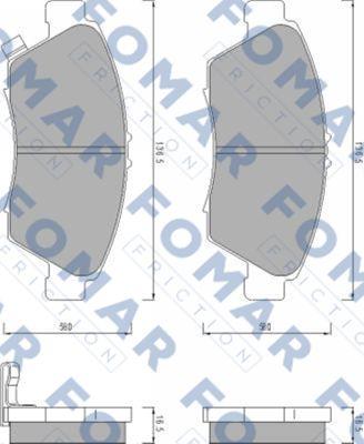 FOMAR Friction FO 453481 - Kit de plaquettes de frein, frein à disque cwaw.fr