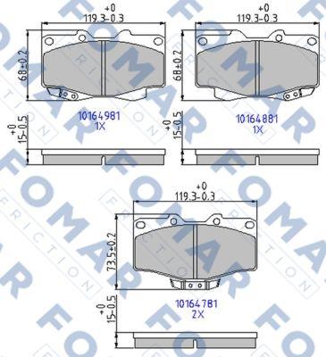 FOMAR Friction FO 464781 - Kit de plaquettes de frein, frein à disque cwaw.fr