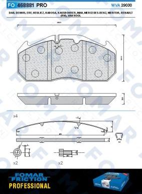 FOMAR Friction FO 468881 - Kit de plaquettes de frein, frein à disque cwaw.fr