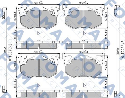 FOMAR Friction FO 435281 - Kit de plaquettes de frein, frein à disque cwaw.fr