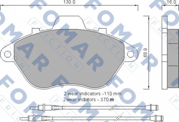 FOMAR Friction FO 554581 - Kit de plaquettes de frein, frein à disque cwaw.fr