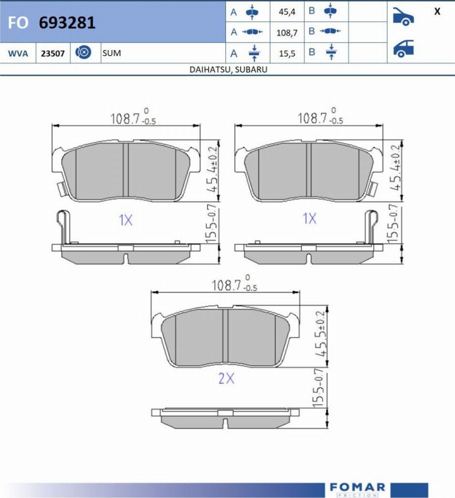 FOMAR Friction FO693281 - Kit de plaquettes de frein, frein à disque cwaw.fr