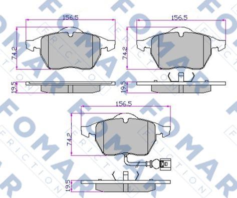 FOMAR Friction FO 692581 - Kit de plaquettes de frein, frein à disque cwaw.fr