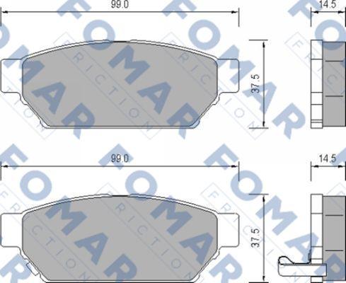 FOMAR Friction FO 652781 - Kit de plaquettes de frein, frein à disque cwaw.fr