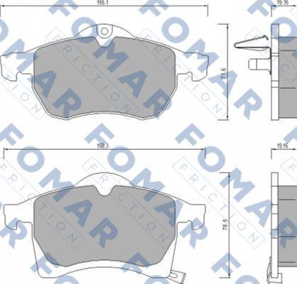 FOMAR Friction FO 666681 - Kit de plaquettes de frein, frein à disque cwaw.fr