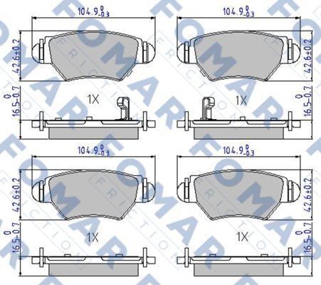 FOMAR Friction FO 668181 - Kit de plaquettes de frein, frein à disque cwaw.fr