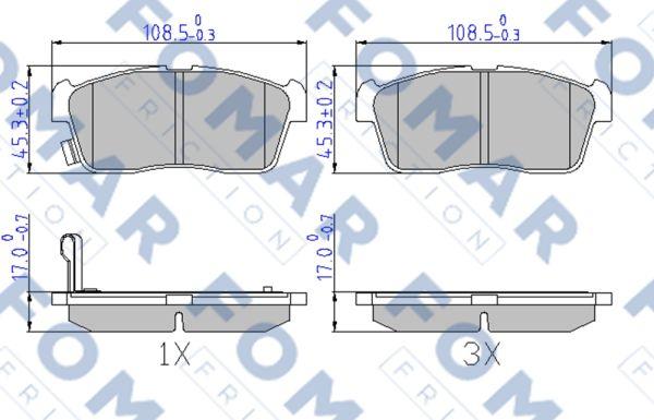 FOMAR Friction FO 603681 - Kit de plaquettes de frein, frein à disque cwaw.fr