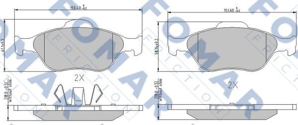 FOMAR Friction FO 685181 - Kit de plaquettes de frein, frein à disque cwaw.fr