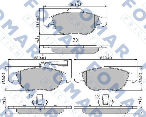 FOMAR Friction FO 688681 - Kit de plaquettes de frein, frein à disque cwaw.fr