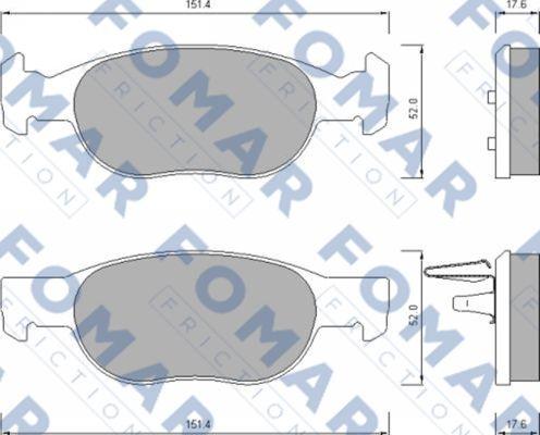 FOMAR Friction FO 688281 - Kit de plaquettes de frein, frein à disque cwaw.fr