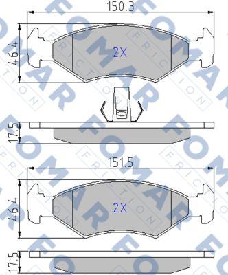 FOMAR Friction FO 633681 - Kit de plaquettes de frein, frein à disque cwaw.fr