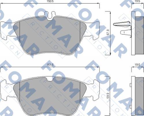 FOMAR Friction FO 637781 - Kit de plaquettes de frein, frein à disque cwaw.fr