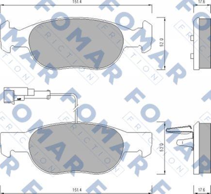 FOMAR Friction FO 624381 - Kit de plaquettes de frein, frein à disque cwaw.fr