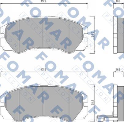 FOMAR Friction FO 621781 - Kit de plaquettes de frein, frein à disque cwaw.fr