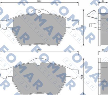 FOMAR Friction FO 628781 - Kit de plaquettes de frein, frein à disque cwaw.fr