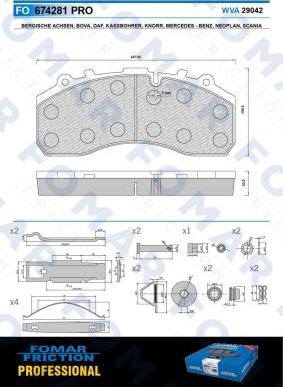 FOMAR Friction FO 674281 - Kit de plaquettes de frein, frein à disque cwaw.fr