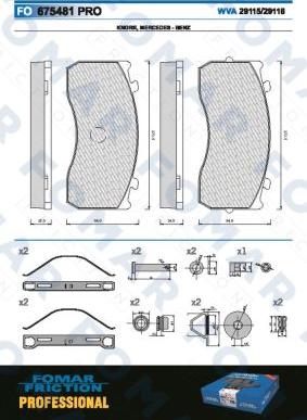 FOMAR Friction FO 675481 - Kit de plaquettes de frein, frein à disque cwaw.fr