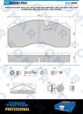 FOMAR Friction FO 675181 - Kit de plaquettes de frein, frein à disque cwaw.fr