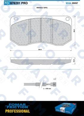 FOMAR Friction FO 676281 - Kit de plaquettes de frein, frein à disque cwaw.fr