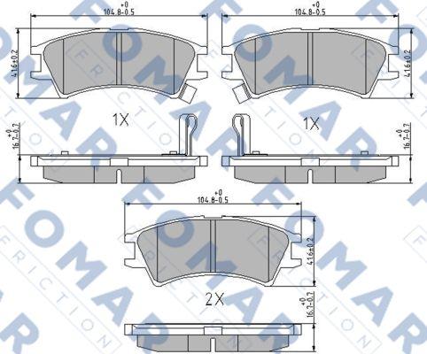 FOMAR Friction FO 673681 - Kit de plaquettes de frein, frein à disque cwaw.fr