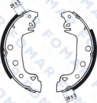 FOMAR Friction FO 0114 - Jeu de mâchoires de frein cwaw.fr