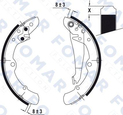 FOMAR Friction FO 0342 - Jeu de mâchoires de frein cwaw.fr