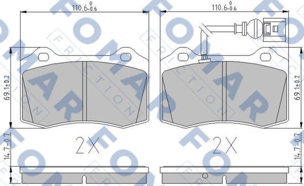 FOMAR Friction FO 899181 - Kit de plaquettes de frein, frein à disque cwaw.fr