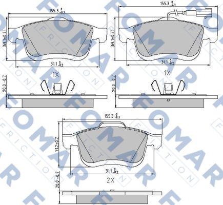 FOMAR Friction FO 894881 - Kit de plaquettes de frein, frein à disque cwaw.fr