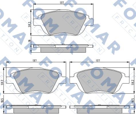 FOMAR Friction FO 896681 - Kit de plaquettes de frein, frein à disque cwaw.fr