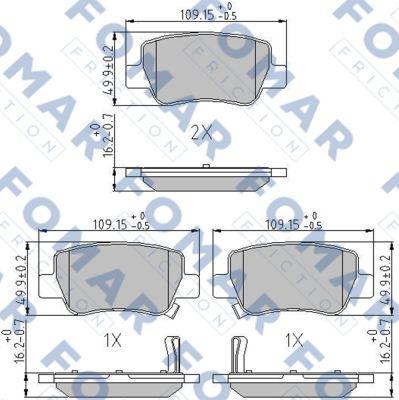 FOMAR Friction FO 896881 - Kit de plaquettes de frein, frein à disque cwaw.fr