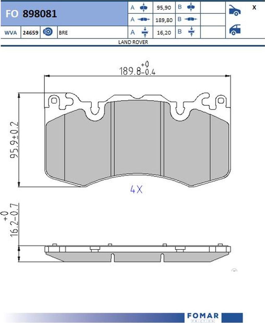 FOMAR Friction FO 898081 - Kit de plaquettes de frein, frein à disque cwaw.fr